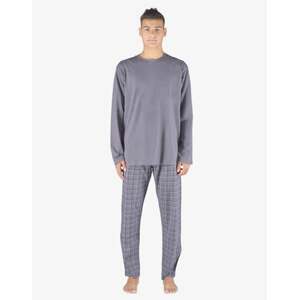 Pánské pyžamo dlouhé GINO 79155P šedá černá L