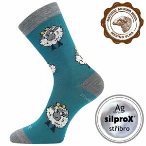 Dětské ponožky VoXX VLNĚNKA DĚTSKÁ modro zelená 30-34 (20-22)