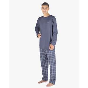 Pánské pyžamo dlouhé GINO 79149P tm.popel sv. šedá XL