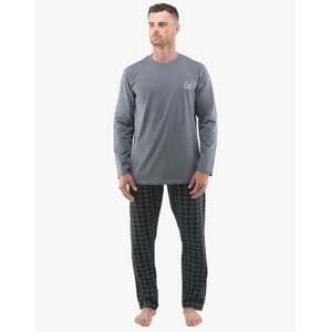 Pánské pyžamo dlouhé GINO 79131P šedá černá M