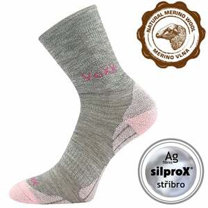 Ponožky VoXX IRIZARIK světle šedá/magenta 30-34 (20-22)