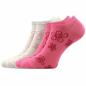 Ponožky KIKI dětská 11 mix / bílá + magenta 25-29,30-34,35-38