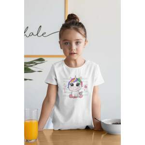 MMO Dívčí tričko Cute jednorožec Barva: Bíla, Velikost: 110