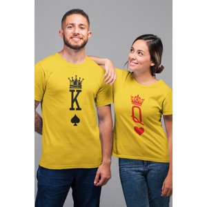 MMO Trička pro páry K a Q Barva: Žlutá, Dámska velikost: 2XL, Pánska velikost: XL