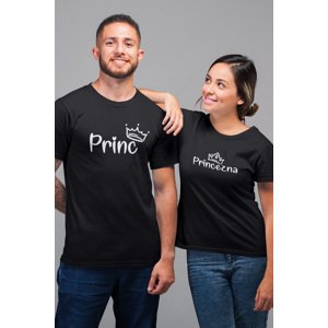 MMO Trička pro páry Princ a princezna Barva: Černá, Dámska velikost: S, Pánska velikost: XS