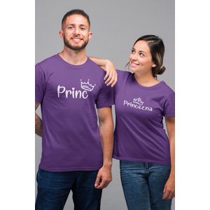 MMO Trička pro páry Princ a princezna Barva: Fialová, Dámska velikost: M, Pánska velikost: L