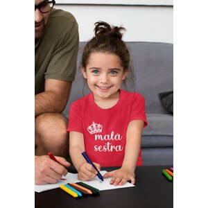 MMO Dětské tričko Malá sestra Barva: Červená, Velikost: 134