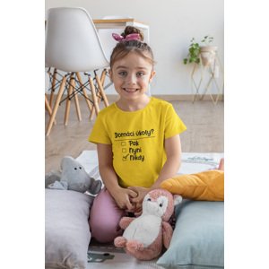 MMO Dívčí tričko Domácí úkoly Barva: Žlutá, Velikost: 122