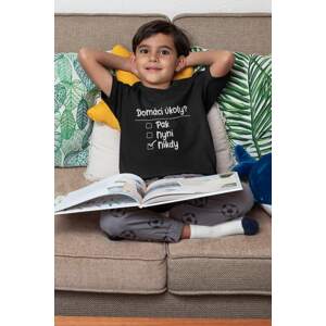 MMO Chlapecké tričko Domácí úkoly Barva: Černá, Velikost: 110