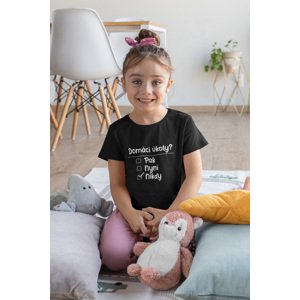 MMO Dívčí tričko Domácí úkoly Barva: Černá, Velikost: 110