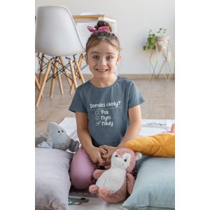 MMO Dívčí tričko Domácí úkoly Barva: Denim, Velikost: 134