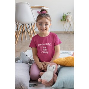 MMO Dívčí tričko Domácí úkoly Barva: Malinová, Velikost: 110