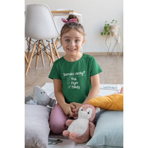 MMO Dívčí tričko Domácí úkoly Barva: Trávová zelená, Velikost: 122