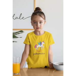 MMO Dívčí tričko Věřím v jednorožce Barva: Žlutá, Velikost: 110