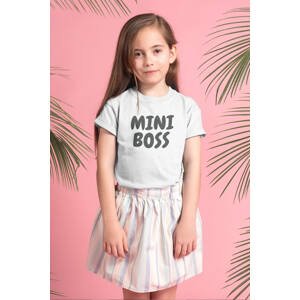 MMO Dívčí tričko Mini boss Barva: Bíla, Velikost: 110