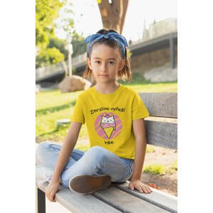 MMO Dívčí tričko Zmrzlina vyřeší vše Barva: Žlutá, Velikost: 110