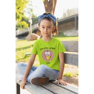 MMO Dívčí tričko Zmrzlina vyřeší vše Barva: Limetková, Velikost: 122
