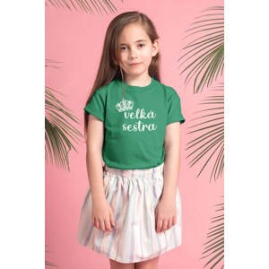 MMO Dětské tričko Velká sestra Barva: Trávová zelená, Velikost: 110