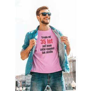 MMO Pánské tričko Trvalo mi 35 let Barva: Ružová, Velikost: L
