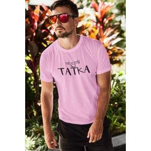 MMO Pánské tričko Nejlepší taťka Barva: Ružová, Velikost: XL
