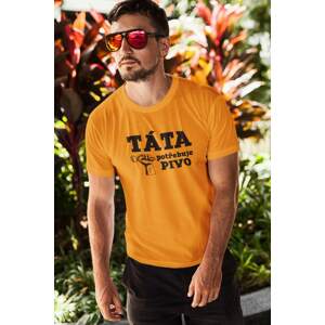 MMO Pánské tričko Táta potřebuje pivo Barva: Mandarínková oranžová, Velikost: XL