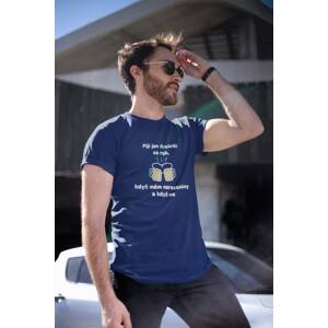 MMO Pánské tričko Piji jen dvakrát za rok Barva: Půlnoční modrá, Velikost: 4XL