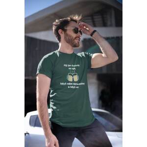 MMO Pánské tričko Piji jen dvakrát za rok Barva: Láhvově zelená, Velikost: XL