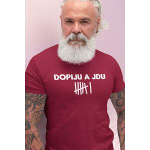 MMO Pánské tričko Dopiju a jdu Barva: Marlboro červená, Velikost: L