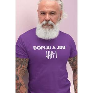 MMO Pánské tričko Dopiju a jdu Barva: Fialová, Velikost: XL