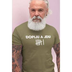 MMO Pánské tričko Dopiju a jdu Barva: Svetlá khaki, Velikost: XL
