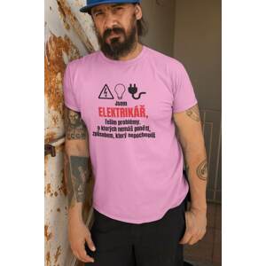 MMO Pánské tričko Elektrikář Barva: Ružová, Velikost: S