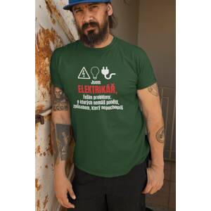 MMO Pánské tričko Elektrikář Barva: Láhvově zelená, Velikost: XL