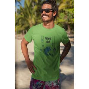 MMO Pánské tričko Vášnivý rybář Barva: Hrášková zelená, Velikost: XL