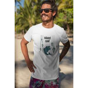 MMO Pánské tričko Vášnivý rybář Barva: Bíla, Velikost: XS