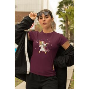 MMO Dámské tričko Dabujúci unicorn Barva: Fuchsiová, Velikost: 2XL