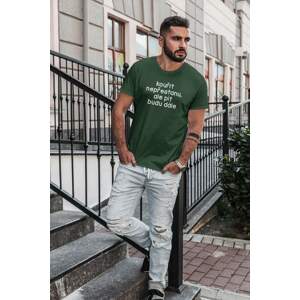 MMO Pánské tričko Kouřit nepřestanu Barva: Láhvově zelená, Velikost: 2XL