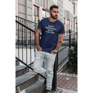 MMO Pánské tričko Kouřit nepřestanu Barva: Půlnoční modrá, Velikost: XL