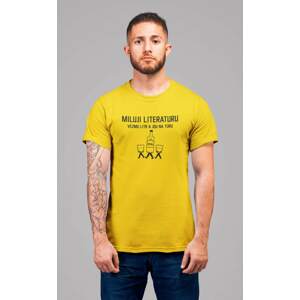 MMO Pánské tričko Miluji literaturu Barva: Žlutá, Velikost: 3XL