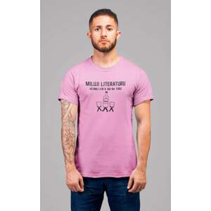 MMO Pánské tričko Miluji literaturu Barva: Ružová, Velikost: L