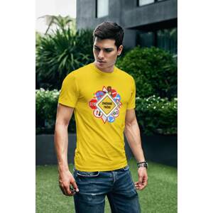 MMO Pánské tričko Značkové tričko Barva: Žlutá, Velikost: 2XL