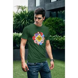MMO Pánské tričko Značkové tričko Barva: Láhvově zelená, Velikost: 3XL