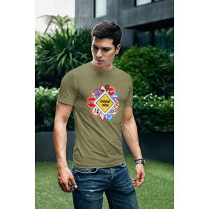 MMO Pánské tričko Značkové tričko Barva: Svetlá khaki, Velikost: XL