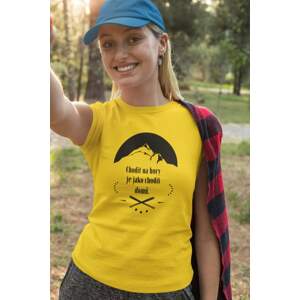 MMO Dámské tričko Chodit na hory Barva: Žlutá, Velikost: 2XL