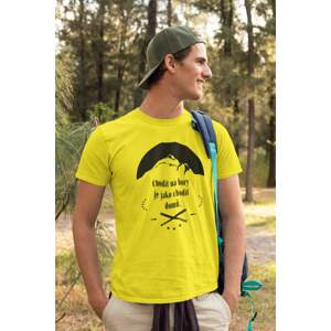 MMO Pánské tričko Chodit na hory Barva: Citrónová, Velikost: 2XL