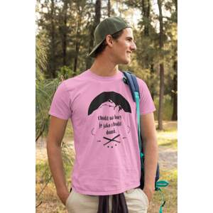 MMO Pánské tričko Chodit na hory Barva: Ružová, Velikost: M