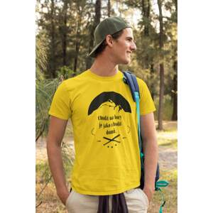 MMO Pánské tričko Chodit na hory Barva: Žlutá, Velikost: S