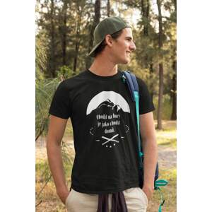 MMO Pánské tričko Chodit na hory Barva: Černá, Velikost: 2XL