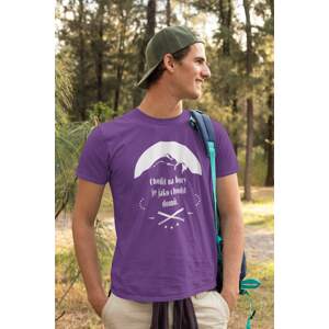MMO Pánské tričko Chodit na hory Barva: Fialová, Velikost: S