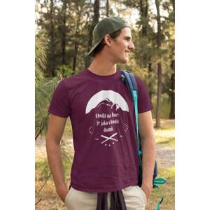 MMO Pánské tričko Chodit na hory Barva: Fuchsiová, Velikost: XS