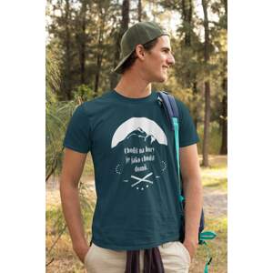 MMO Pánské tričko Chodit na hory Barva: Petrolejová modrá, Velikost: M
